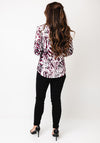 Yew Animal Print Button Detail Blouse, Wine