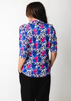 Yew Animal Print Button Detail Blouse, Pink and Purple