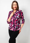 Yew Abstract Print Jersey Blouse, Purple