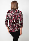 Yew Abstract Print Jersey Blouse, Wine