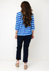 YEW Geometric Print V-neck Top, Blue