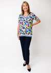 Yew Bright Print V Neck Top, Multi-Coloured