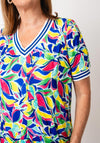 Yew Bright Print V Neck Top, Multi-Coloured