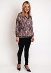 Leon Collection Animal Print V-Neck Top, Brown