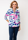 Yew Abstract Print Zip Front Blouse, Multi-Coloured