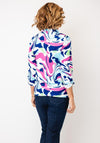 Yew Abstract Print Zip Front Blouse, Multi-Coloured