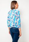 Yew Abstract Print Elasticated Blouse, Blue Multi