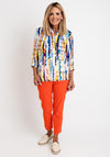 Leon Collection Elasticated Hem Print Top, Multi