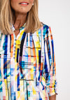 Leon Collection Elasticated Hem Print Top, Multi