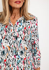 Leon Collection Elasticated Hem Blouse, White Multi
