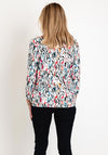 Leon Collection Elasticated Hem Blouse, White Multi