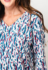 YEW Patterned Printed V Neck Blouse, Green