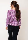 Yew Zebra-Style Print Blouse, Purple and White