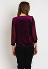 Leon Collection V-Neck Shimmer Blouse, Mulberry