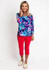 Leon Collection Floral Print Top, Multi