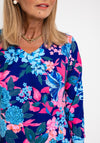 Leon Collection Floral Print Top, Multi