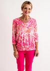 Leon Collection Abstract Print Top, Pink