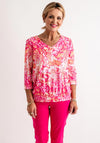Leon Collection Abstract Print Top, Pink