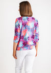 Yew Animal Print V Neck Top, Pink Multi