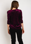 Leon Collection Ruched Detail Shimmer Blouse, Mulberry