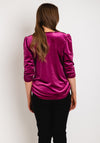 Leon Collection Ruched Detail Shimmer Blouse, Pink