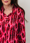 Yew Mixed Abstract Print Blouse, Pink Multi