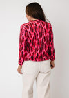 Yew Mixed Abstract Print Blouse, Pink Multi
