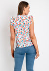 Leon Collection Print Tie Neck Sleeveless Top, Multi