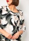 Yew Printed Cowl Neck Top, Green Multi