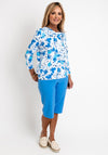 Leon Collection Cowl Neck Top, Blue Multi