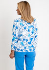 Leon Collection Cowl Neck Top, Blue Multi
