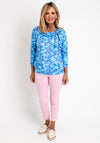 Leon Collection Cowl Neck Top, Lilac Multi