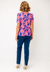 YEW Rose Print Round Neck T-Shirt, Pink Multi