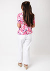 Yew Floral Print Scoop Neck Top, Pink Multi