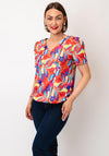Yew Retro Print Top, Orange