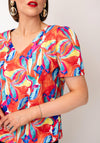 Yew Retro Print Top, Orange