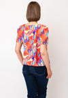 Yew Retro Print Top, Orange
