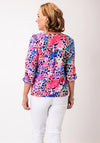Yew V Neck Animal Print Top, Pink Multi