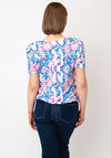 Yew Reptile Print Top, Pink and Blue