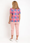 Leon Collection V Neck Printed Top, Multi-Coloured