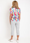 Leon Collection V Neck Printed Top, Multi-Coloured