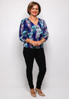 Yew V Neck Animal Print Top, Purple Multi