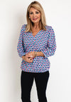Leon Collection V Neck Blouse, Print Multi