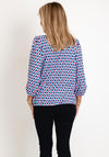 Leon Collection V Neck Blouse, Print Multi