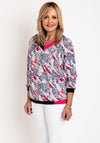 Leon Collection Mixed Animal Print Top, Pink Multi