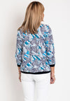 Leon Collection Mixed Animal Print Top, Royal Multi