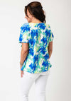 Yew Abstract Print Wrap Design Top, Blue and Green