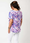 Yew Abstract Print Wrap Design Top, Pink