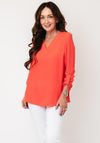 YEW V-Neck Blouse, Coral