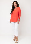 YEW V-Neck Blouse, Coral